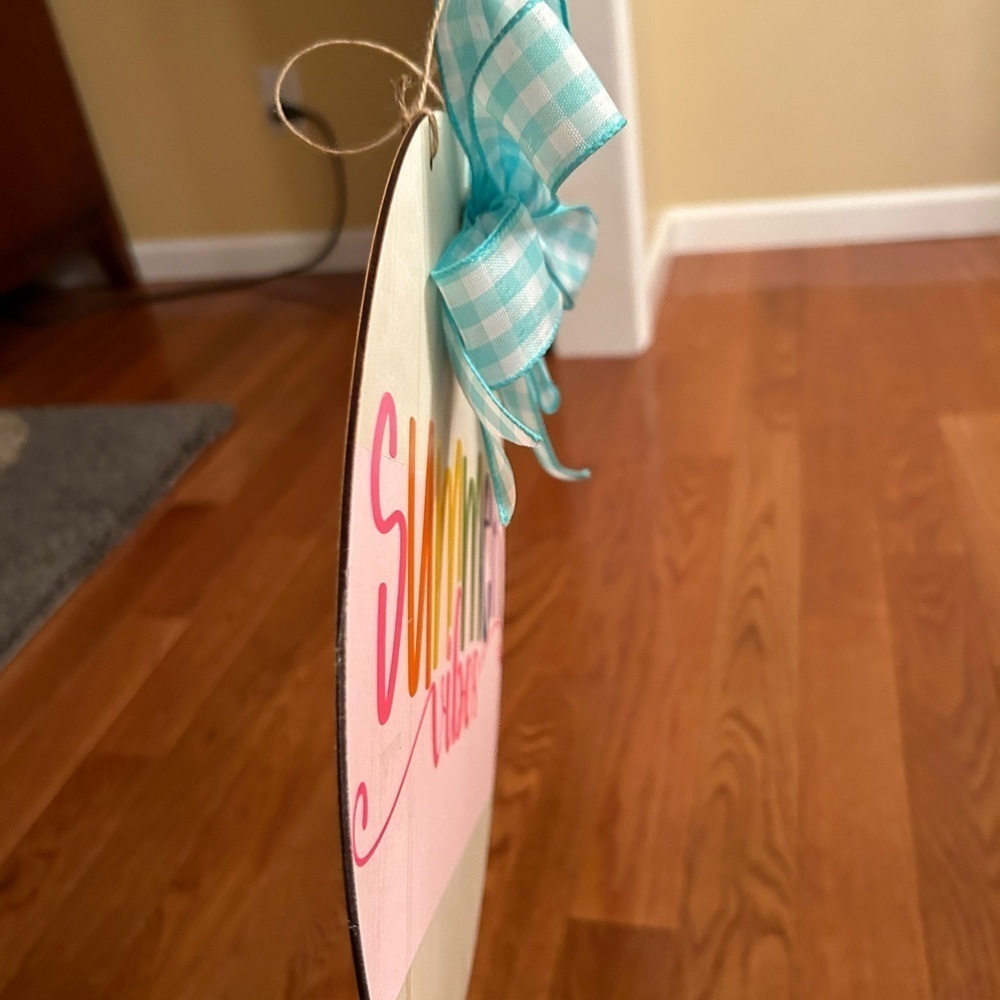 Summer Vibes Wooden Sign 12x12 Round | Handmade Beach Decor - Picture 3 of 3